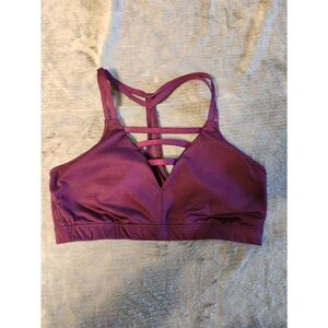 Victoria's Secret Sport VSX size M Maroon Strappy Sports Bra